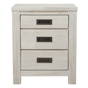 California Bedside Table Brushed White - 3 Drawer color White