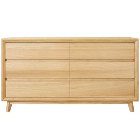 Morgan Oak Dresser - 6 Drawer color Natural