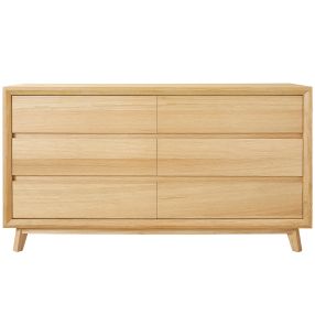 Morgan Oak Dresser - 6 Drawer color Natural