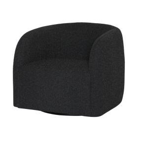 Decker Boucle Black Swivel Chair color Black