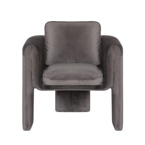 Floria Velvet Grey Armchair color Grey