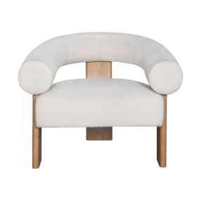 Mira Boucle Ivory Accent Chair color Ivory