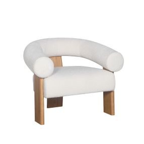 Mira Boucle Ivory Accent Chair color Ivory