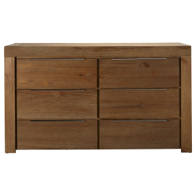 Hobart Dresser - 6 Drawer color Rustic Brown