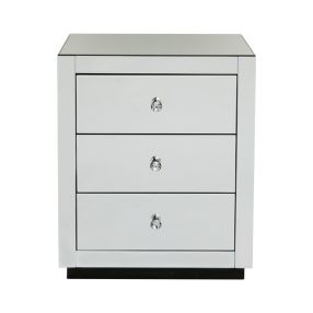 Marie Mirrored Bedside Table - 3 Drawer 