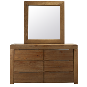 Hobart Dresser With Mirror color Rustic Brown