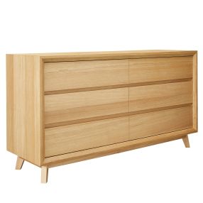 Morgan Oak Dresser - 6 Drawer color Natural