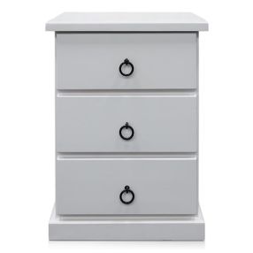 Coventry Bedside Table White - 3 Drawer color White