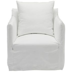 Como Linen Occasional Chair Pure White - 1 Seater color Pure White