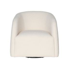 Decker Boucle Ivory Swivel Chair color Ivory