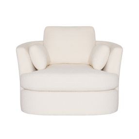 Lax Swivel Chair Boucle Ivory color Ivory