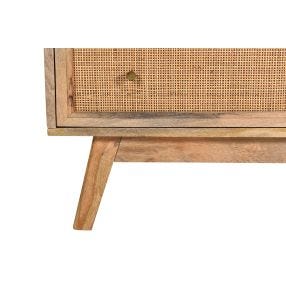 Tulum Mango Wood and Rattan Dresser - 6 Drawer color Natural