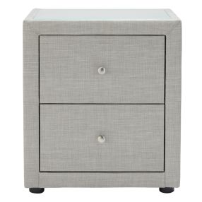 Metro Bedside Table Light Grey - 2 Drawer color Light Grey