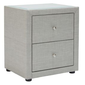 Metro Bedside Table Light Grey - 2 Drawer color Light Grey