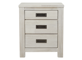 California Bedside Table Brushed White - 3 Drawer color White