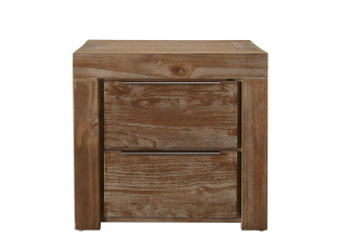 Hobart Bedside Table Rustic Brown - 2 Drawer color Rustic Brown