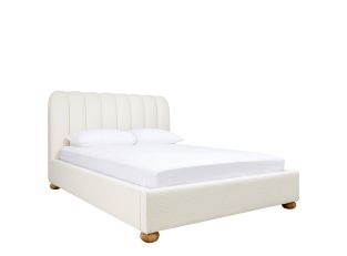 Maeve Boucle Bed Frame Ivory color Ivory