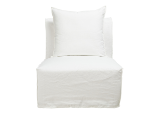 Como Linen Armless Slipper Chair Cover Pure White - 1 Seater color Pure White