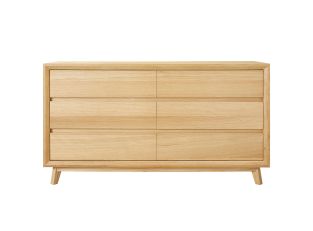 Morgan Oak Dresser - 6 Drawer color Natural