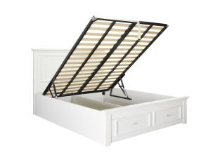 Mandalay Lift Storage Bed Frame White color White