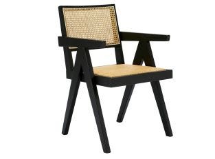 Azul Accent Chair Black and Rattan color Black
