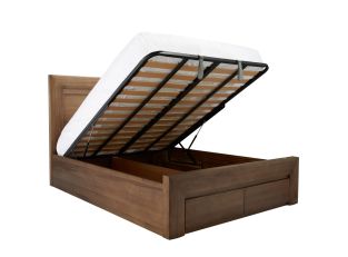 Bellambi Dark Messmate Gas Lift Storage Bed Frame color Dark