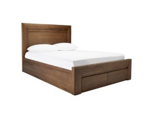 Bellambi Dark Messmate Gas Lift Storage Bed Frame color Dark
