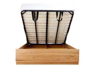 Clemence Gaslift Storage Bed & Bookend color Natural