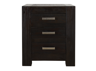 Bargara Bedside Table Midnight Oak - 3 Drawer color Midnight Oak