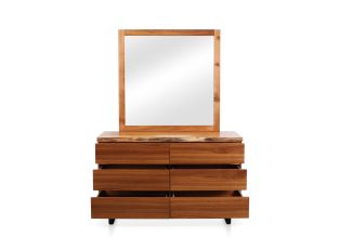 Croft Australian Blackwood Dresser With Mirror - 6 Drawer color Brown