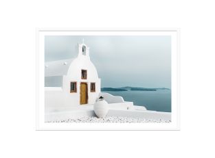 Santorini Lookout Framed Print  - 100cm x 80cm 