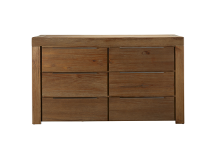 Hobart Dresser - 6 Drawer color Rustic Brown