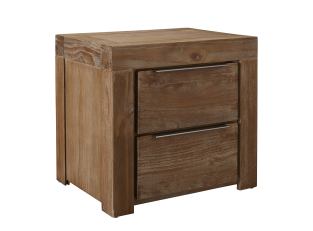 Hobart Bedside Table Rustic Brown - 2 Drawer color Rustic Brown