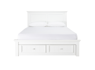 Mandalay Lift Storage Bed Frame White color White