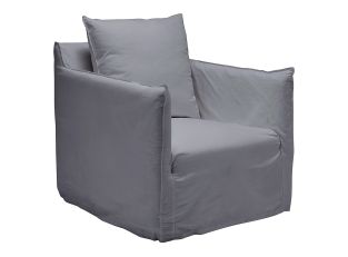 Como Linen Occasional Chair Stone - 1 Seater color Stone