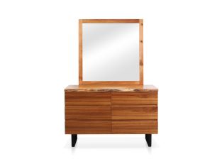 Croft Australian Blackwood Dresser With Mirror - 6 Drawer color Brown