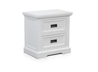 Aspen Bedside Table Brushed White - 2 Drawer color Brushed White