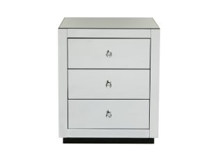 Marie Mirrored Bedside Table - 3 Drawer 