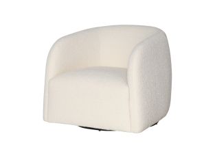 Decker Boucle Ivory Swivel Chair color Ivory