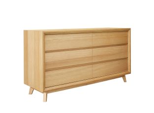 Morgan Oak Dresser - 6 Drawer color Natural