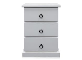 Coventry Bedside Table White - 3 Drawer color White