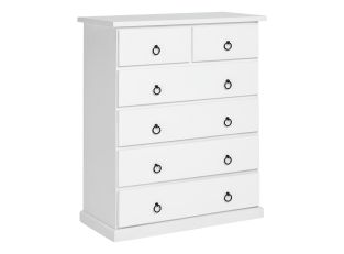 Coventry Tallboy White - 6 Drawer color White