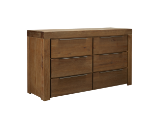 Hobart Dresser - 6 Drawer color Rustic Brown