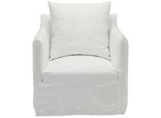 Como Linen Occasional Chair Pure White - 1 Seater color Pure White