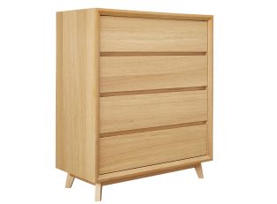 Morgan Oak Tallboy - 4 Drawer color Natural