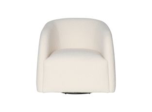 Decker Boucle Ivory Swivel Chair color Ivory