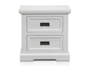 Aspen Bedside Table Brushed White - 2 Drawer color Brushed White