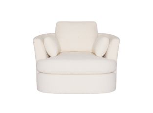 Lax Swivel Chair Boucle Ivory color Ivory