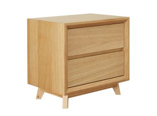 Morgan Oak Bedside Table - 2 Drawer color Natural