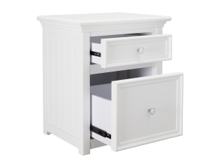 Mandalay Bedside Table White - 2 Drawer color White